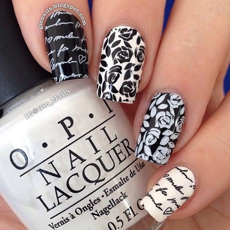 nail-art-black-and-white-design-33_5 Nail art design alb-negru