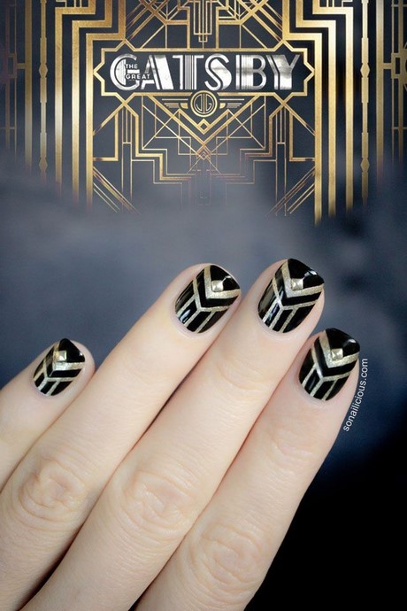 nail-art-black-gold-67_12 Nail art aur negru