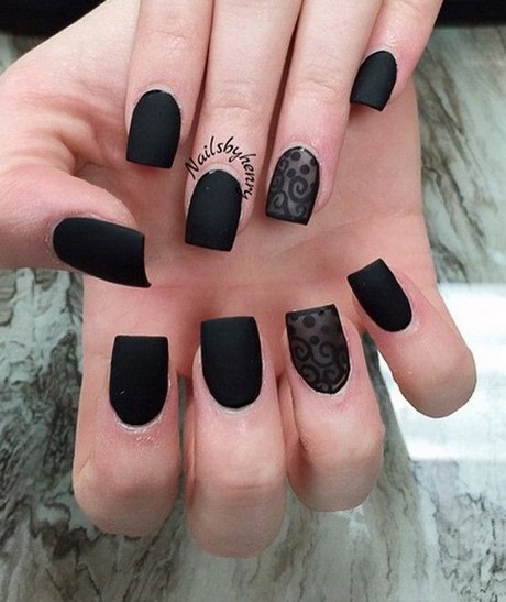 nail-art-black-nails-48_10 Nail art unghii negre