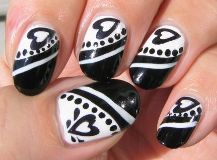 nail-art-in-black-and-white-97_4 Nail art în alb și negru