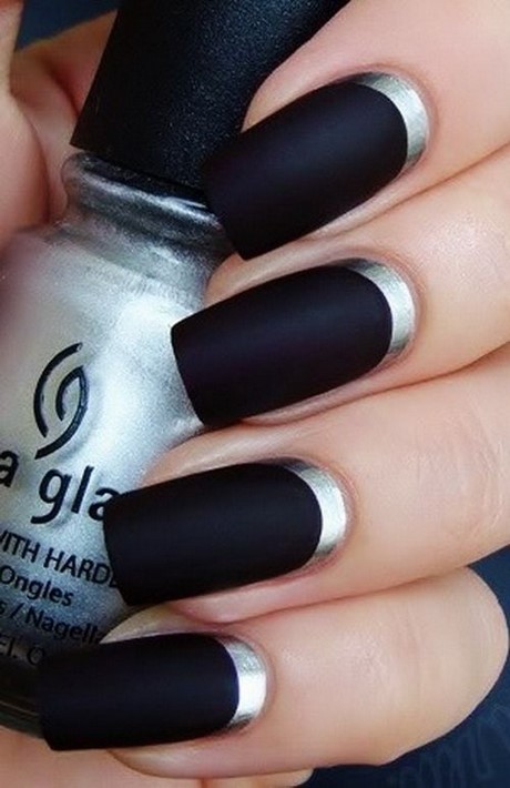 nail-designs-with-black-nail-polish-82_20 Modele de unghii cu lac de unghii negru