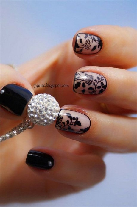 nail-polish-designs-black-84_19 Lac de unghii modele negru