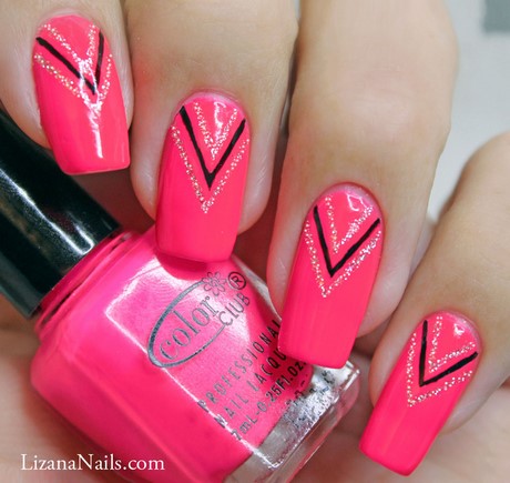 neon-pink-nail-designs-43_10 Neon roz modele de unghii