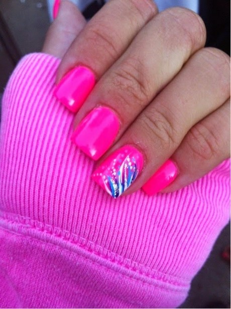 neon-pink-nail-designs-43_11 Neon roz modele de unghii