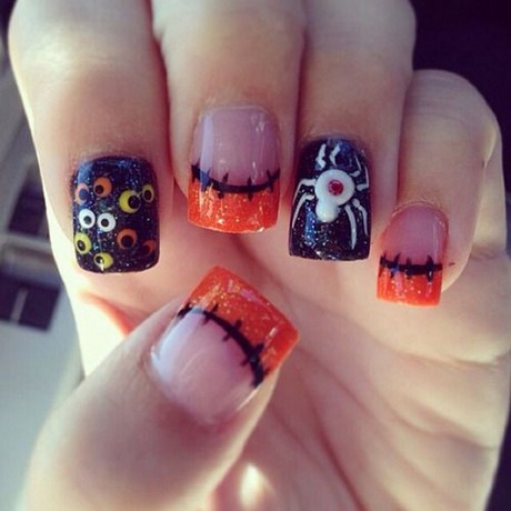 orange-and-black-halloween-nails-87_10 Portocaliu și negru unghii de halloween