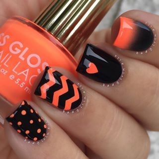 orange-and-black-halloween-nails-87_14 Portocaliu și negru unghii de halloween