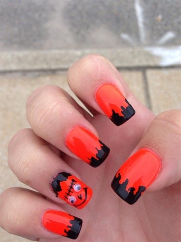 orange-and-black-halloween-nails-87_17 Portocaliu și negru unghii de halloween
