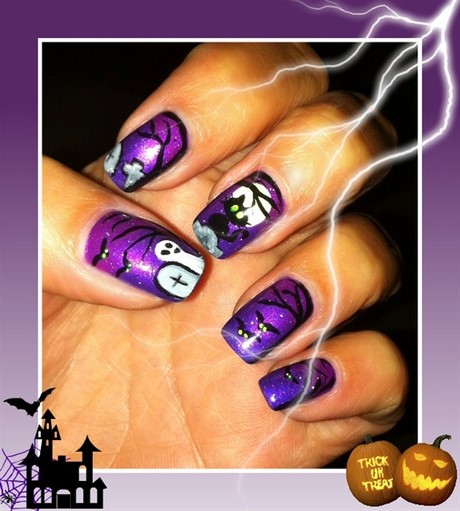 purple-halloween-nail-designs-40_7 Purple halloween unghii modele