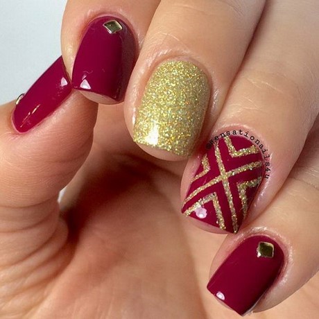 red-and-gold-nail-designs-91_4 Modele de unghii roșii și aurii