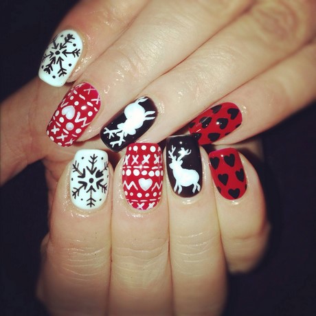 red-black-and-white-nail-designs-62_15 Modele de unghii alb-negru roșu