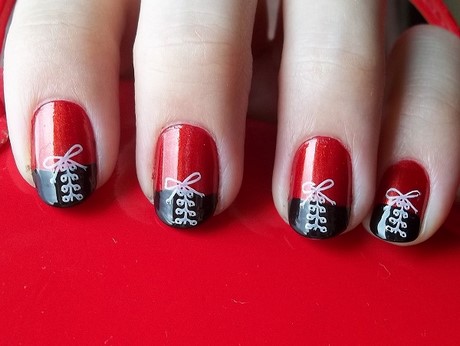red-black-and-white-nail-designs-62_18 Modele de unghii alb-negru roșu