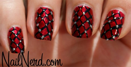 red-black-nail-designs-29_15 Modele de unghii roșii negre