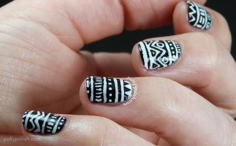 simple-black-and-white-nail-art-designs-77_6 Modele simple de unghii alb-negru