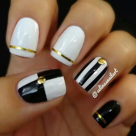 white-and-black-nail-designs-49_9 Modele de unghii alb și negru