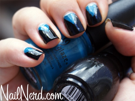 black-and-blue-nail-art-10_5 Negru și albastru nail art