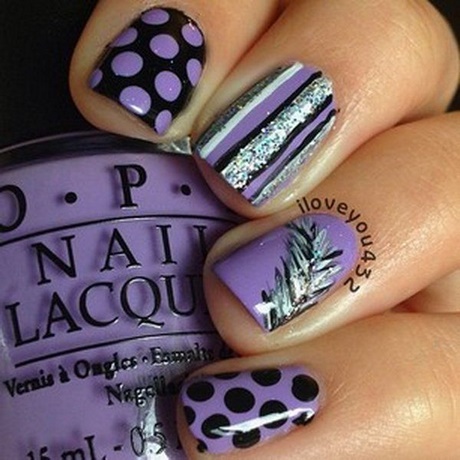 black-and-purple-nail-art-75_11 Negru și violet nail art