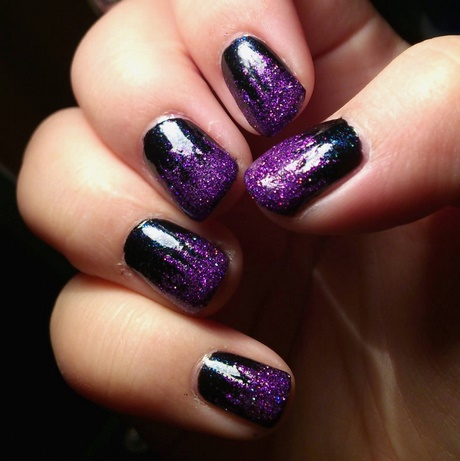 black-and-purple-nail-art-75_19 Negru și violet nail art