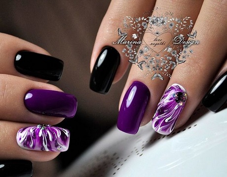 black-and-purple-nail-art-75_2 Negru și violet nail art