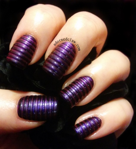 black-and-purple-nail-art-75_20 Negru și violet nail art