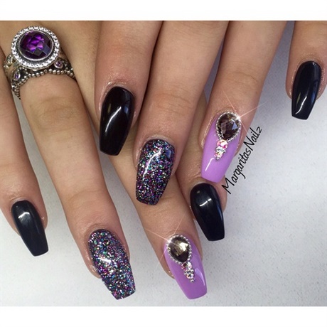 black-and-purple-nail-art-75_7 Negru și violet nail art