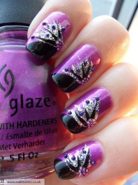 black-and-purple-nail-art-75_9 Negru și violet nail art