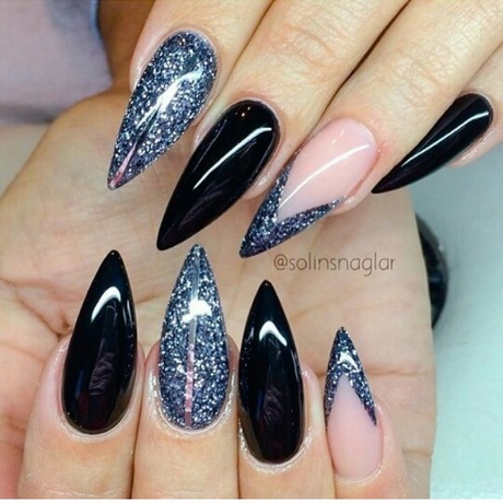 black-and-silver-stiletto-nails-50_5 Unghii stiletto negre și argintii