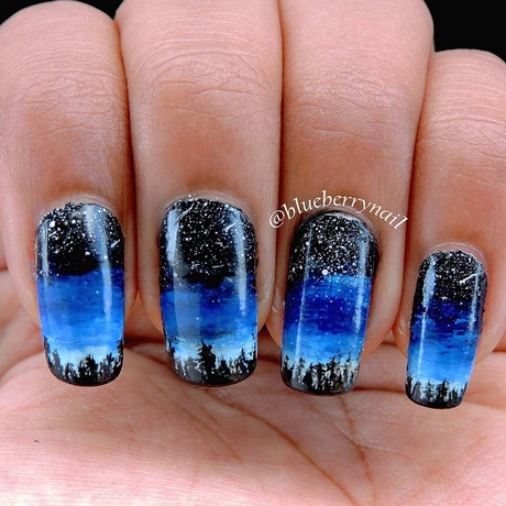 black-blue-nails-86_9 Unghii albastre negre