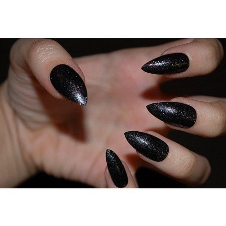 black-glitter-stiletto-nails-29_6 Negru sclipici stiletto Cuie