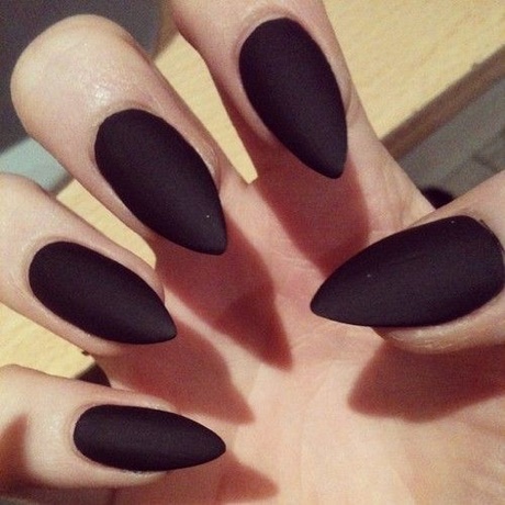 black-pointy-acrylic-nails-80_8 Unghii acrilice negre ascuțite