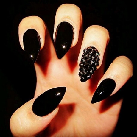 black-stiletto-nail-art-97_3 Negru stiletto nail art