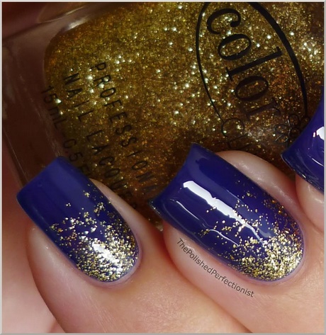 blue-and-gold-nails-75_11 Unghii albastre și aurii