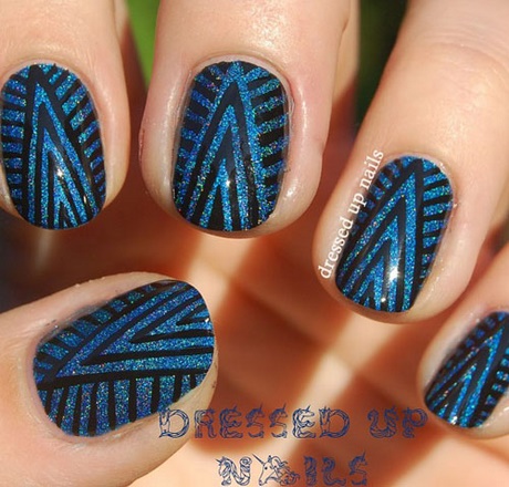 blue-black-nail-art-09_17 Albastru negru nail art