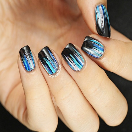 blue-black-nail-art-09_19 Albastru negru nail art