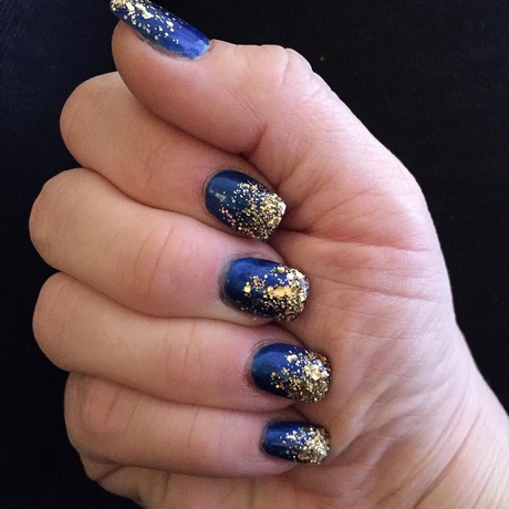 blue-gold-nail-art-18 Albastru de aur nail art