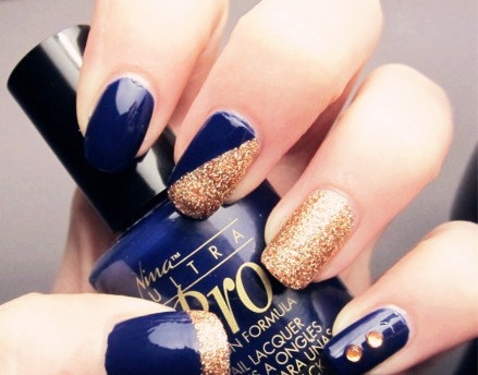 blue-gold-nail-art-18_10 Albastru de aur nail art