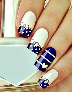 blue-white-nail-art-46 Albastru alb nail art