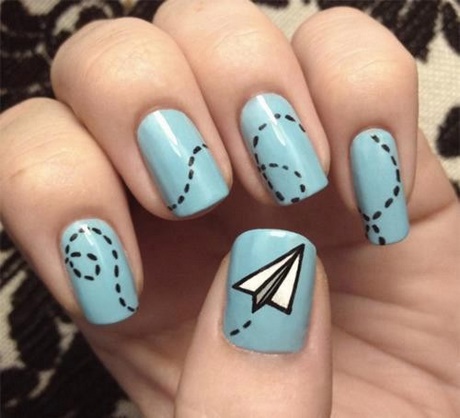 cute-blue-nail-designs-71_10 Drăguț albastru unghii modele