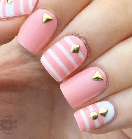 cute-pink-and-white-nail-designs-67_10 Drăguț roz și alb modele de unghii
