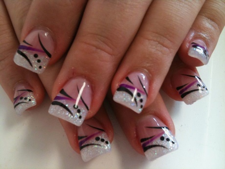 cute-pink-and-white-nail-designs-67_12 Drăguț roz și alb modele de unghii