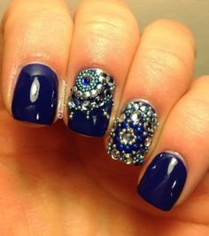 dark-blue-nail-art-32_9 Albastru închis nail art