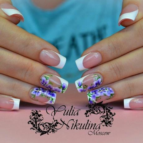 french-nails-with-flowers-08_20 Unghiile franceze cu flori