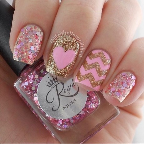 gold-and-pink-nail-designs-28_15 Modele de unghii de aur și roz