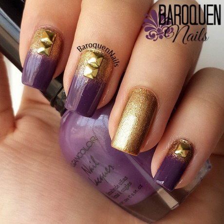 gold-and-purple-nails-73_10 Aur și unghii violet