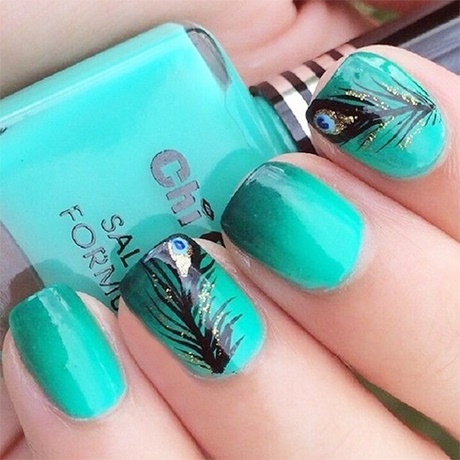 green-and-blue-nail-art-16_10 Verde și albastru nail art