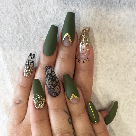 green-and-gold-nail-designs-96_11 Modele de Unghii verzi și aurii