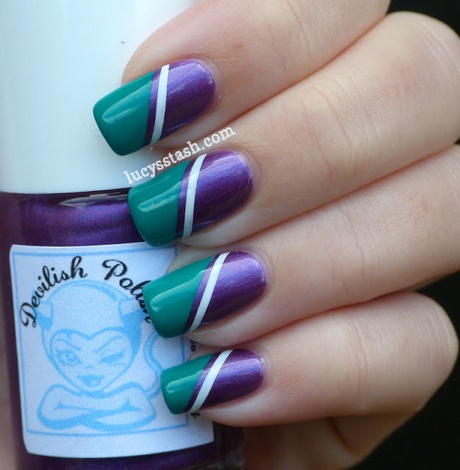 green-and-purple-nail-art-69_4 Arta unghiilor verde și violet