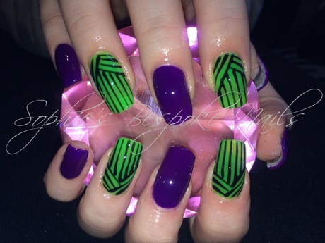 green-and-purple-nail-art-69_5 Arta unghiilor verde și violet