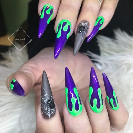 green-and-purple-nail-art-69_8 Arta unghiilor verde și violet
