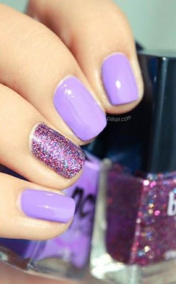 light-purple-nail-art-27_10 Arta de unghii violet deschis