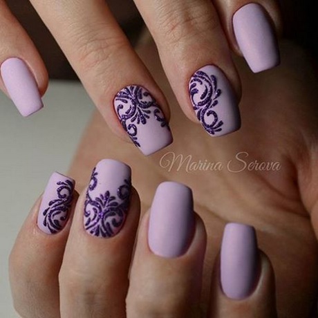 light-purple-nail-art-27_20 Arta de unghii violet deschis